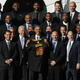 President Barack Obama and Vice President Joseph Biden pose for photos with members of the Cleveland Cavaliers during a South Lawn event Nov. 10, 2016, at the White House in Washington, D.C.
Alex Wong/Getty Images